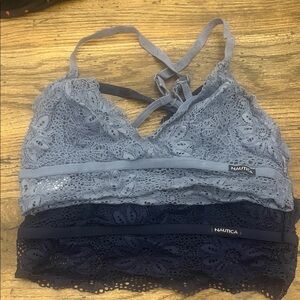 Nautica Lace Bralette Set in Light Blue and Navy